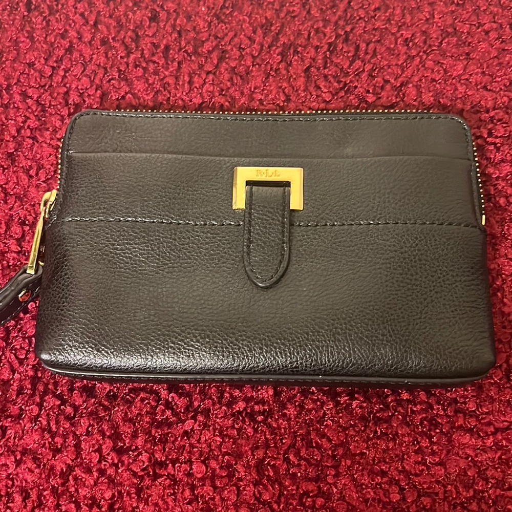 Ralph Lauren Black Leather Wristlet